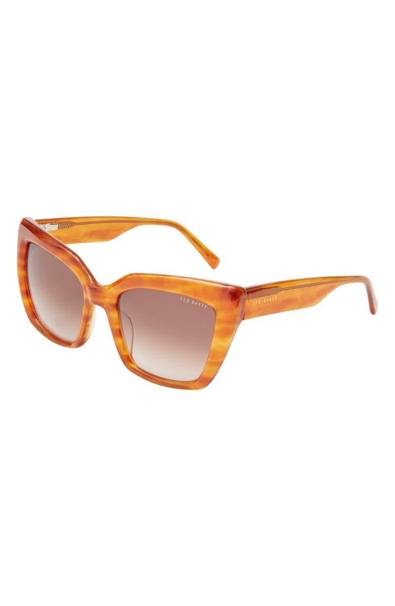 Ted Baker London 54mm Cat Eye Sunglasses, Alternate, color, Hon