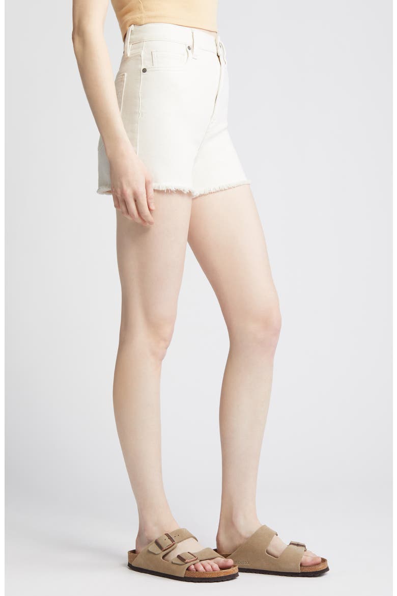 Fray Hem Cutoff Denim Mom Shorts, Alternate, color, SEA SALT