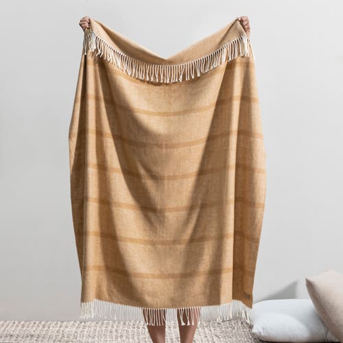 Lands Downunder Montauk Stripe Herringbone Throw In Brown