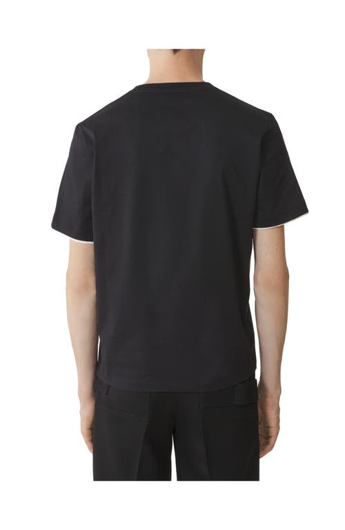 Lanvin Cotton T-shirt With Silk Detail In Black
