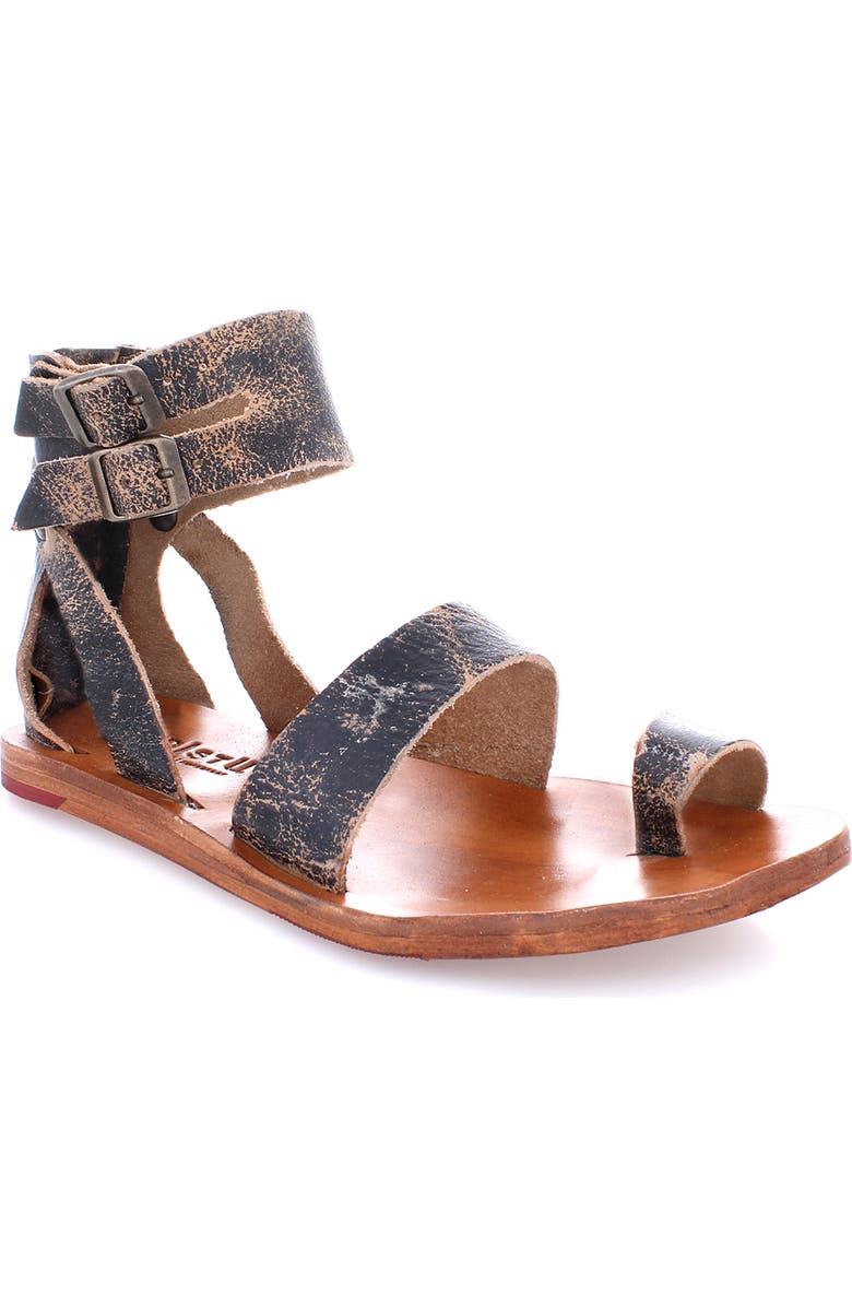 Bed Stu Afrodita Artisan Sandal, Main, color, Black Lux