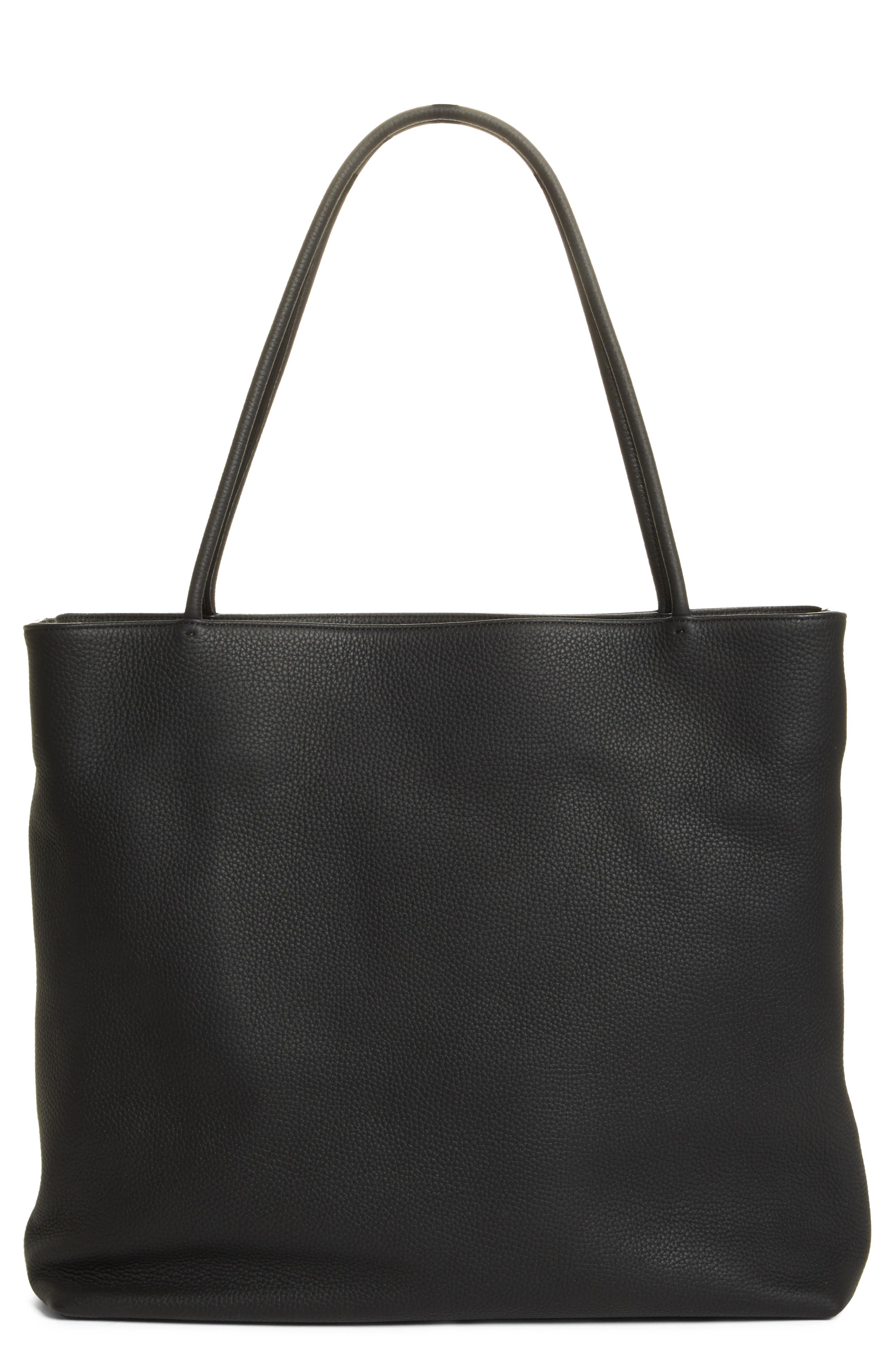 The Row Large Zip Leather Shopper, Main, color, 