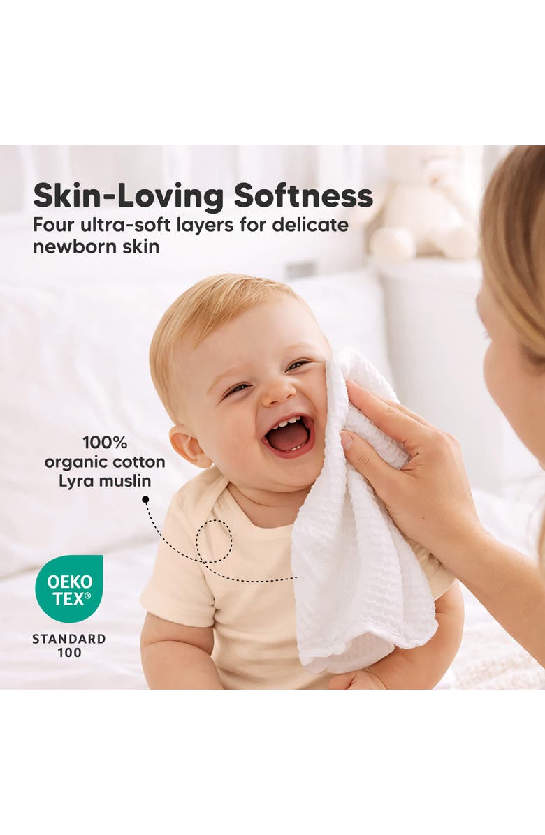 KeaBabies 5-Pack Lyra Muslin Baby Washcloths, Alternate, color, Soft White