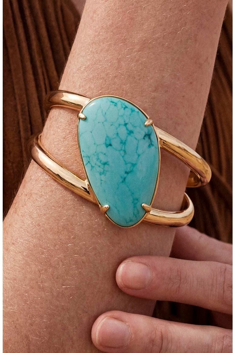 Desert Tide Reconstituted Turquoise Cuff, Alternate, color, TURQUOISE