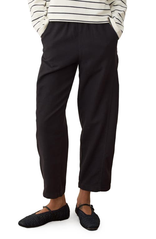 Marine Layer Jessie Pull-on Barrel Leg Twill Pants In Black