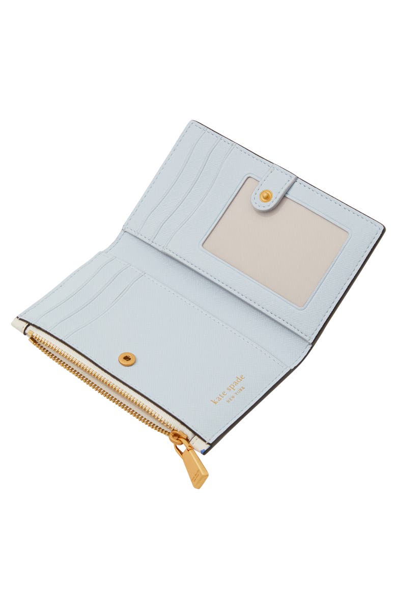 Kate Spade New York morgan tulip toss print soft leather bifold wallet, Alternate, color, 