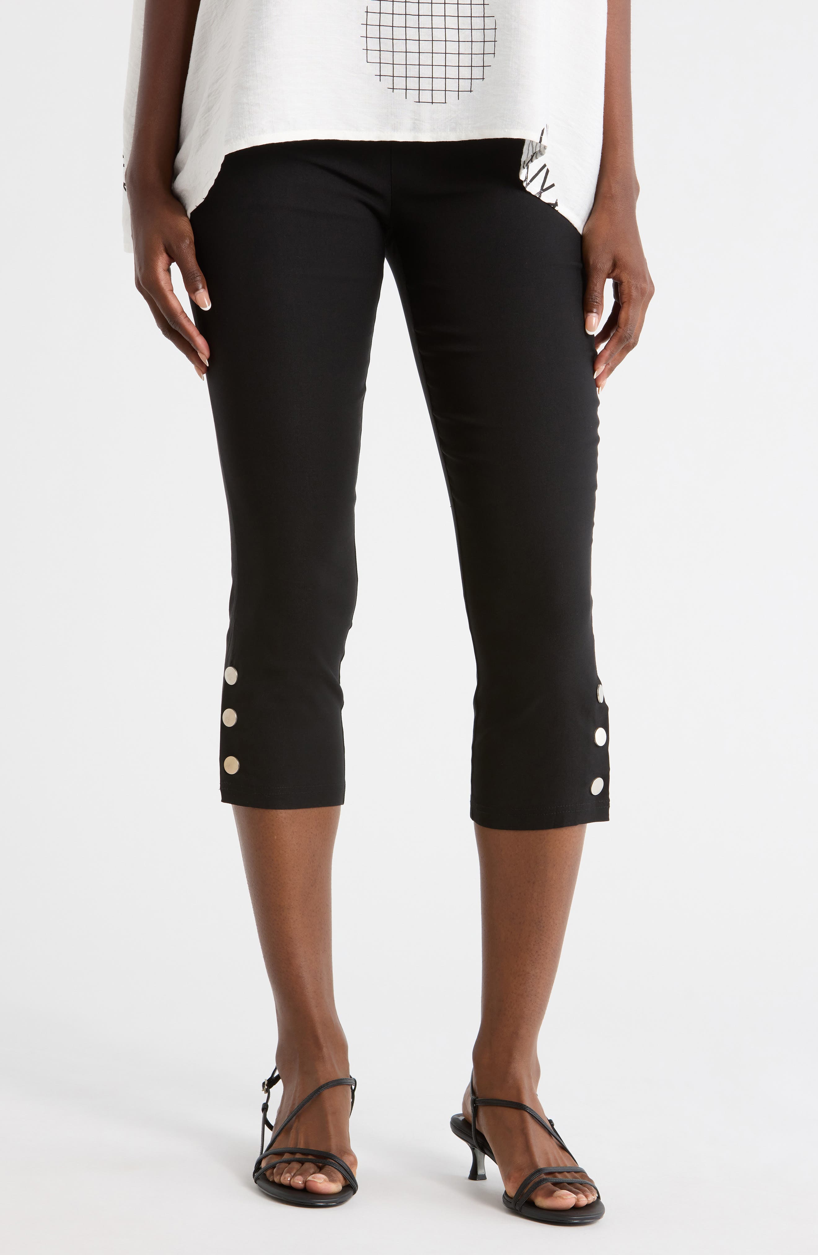 PATRIZIA LUCA High Waist Pull-On Capri Pants