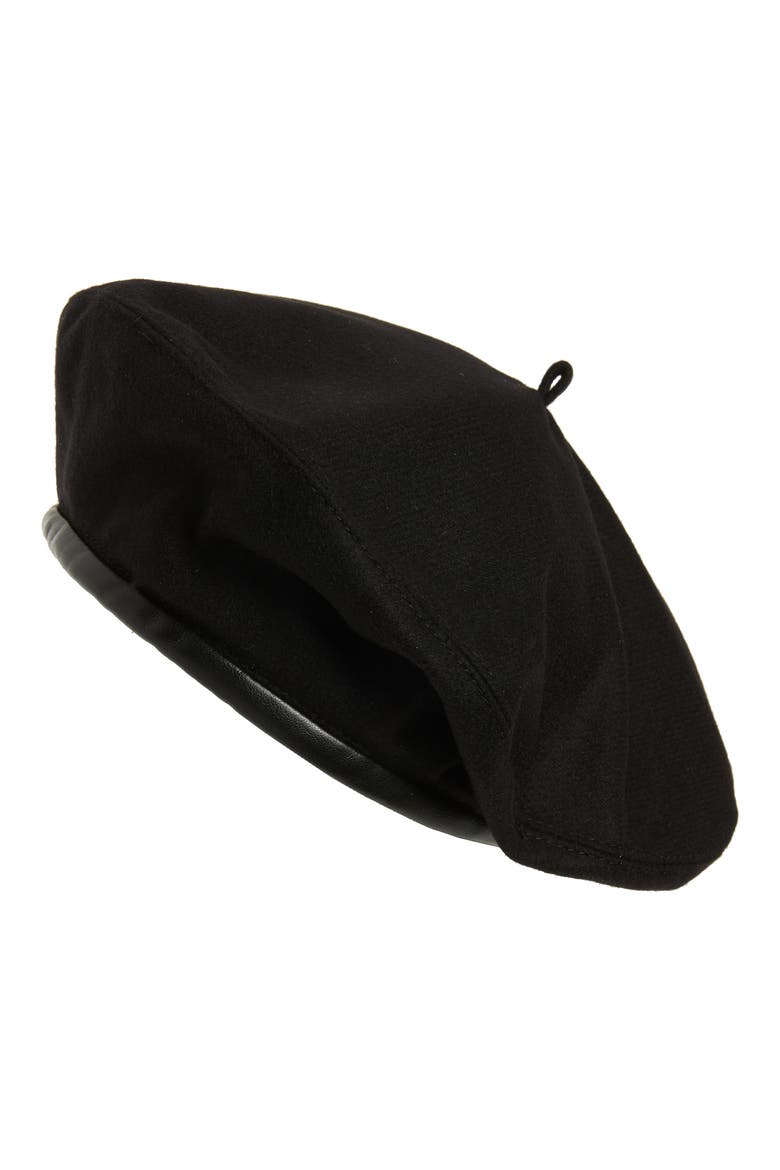 Kate Wool Beret, Main, color, BLACK