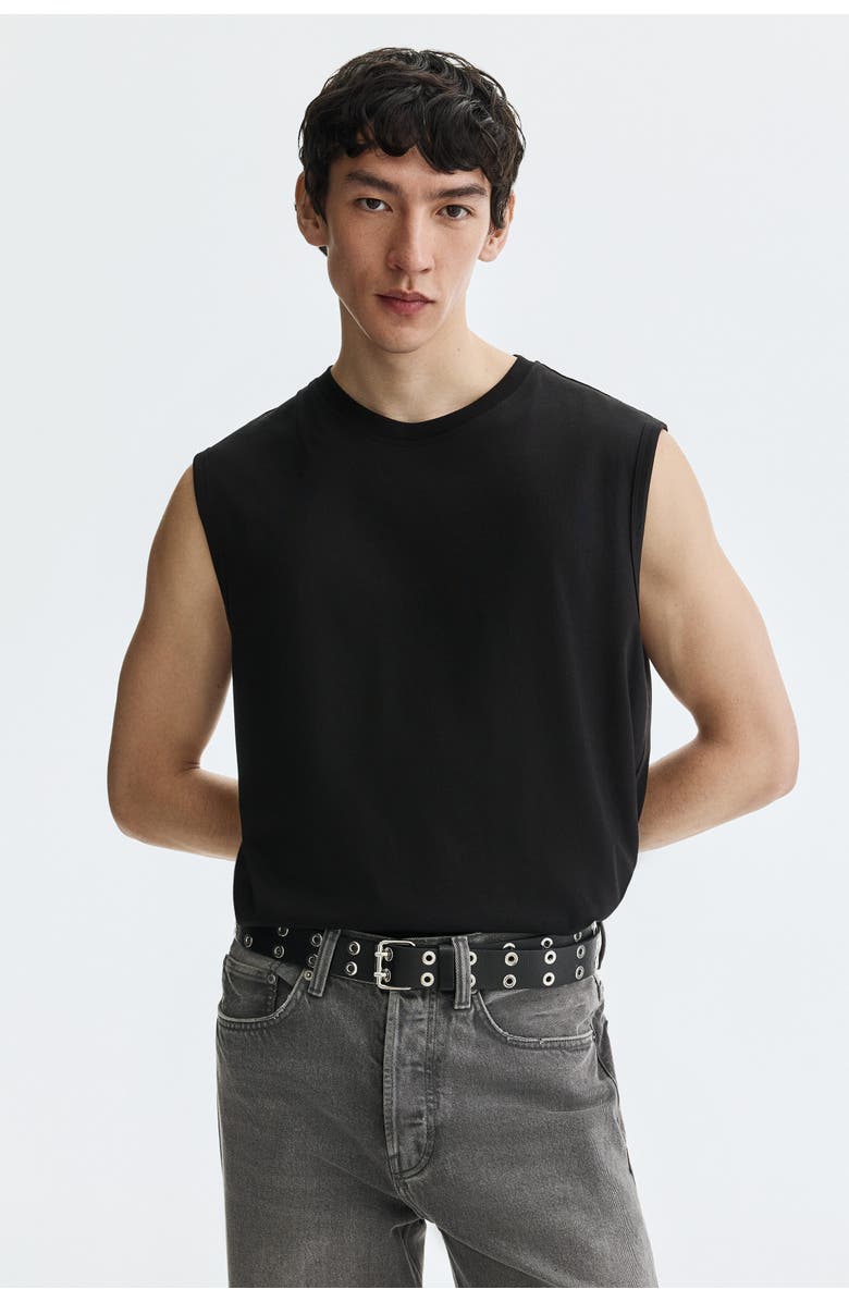 H&M Coolmax<sup>®</sup> regular fit tank top, Main, color, Black