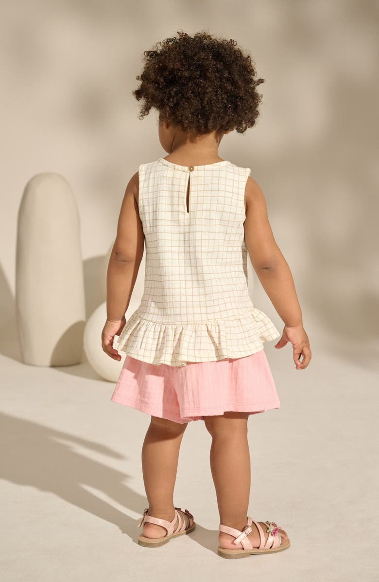 NEXT Kids' Sleeveless Peplum Top & Shorts Set, Alternate, color, Cream
