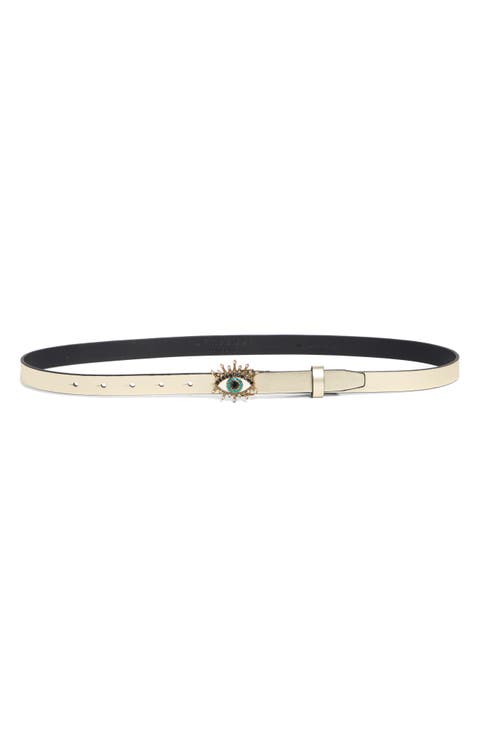 20mm Metallic Evil Eye Leather Belt