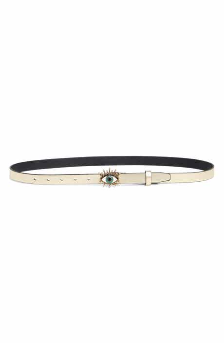 Kurt Geiger London 20mm Metallic Evil Eye Leather Belt