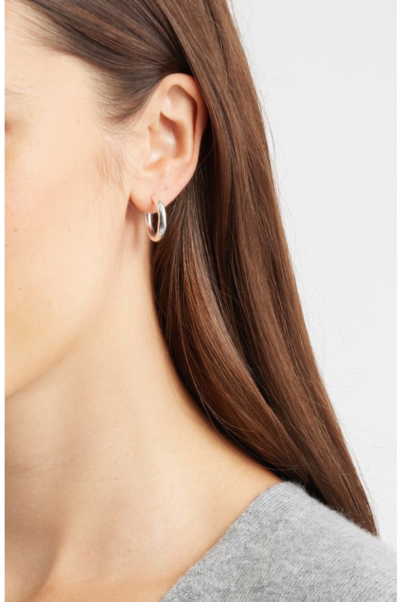 Demi Fine Molten Hoop Earrings, Alternate, color, STERLING SILVER PLATED