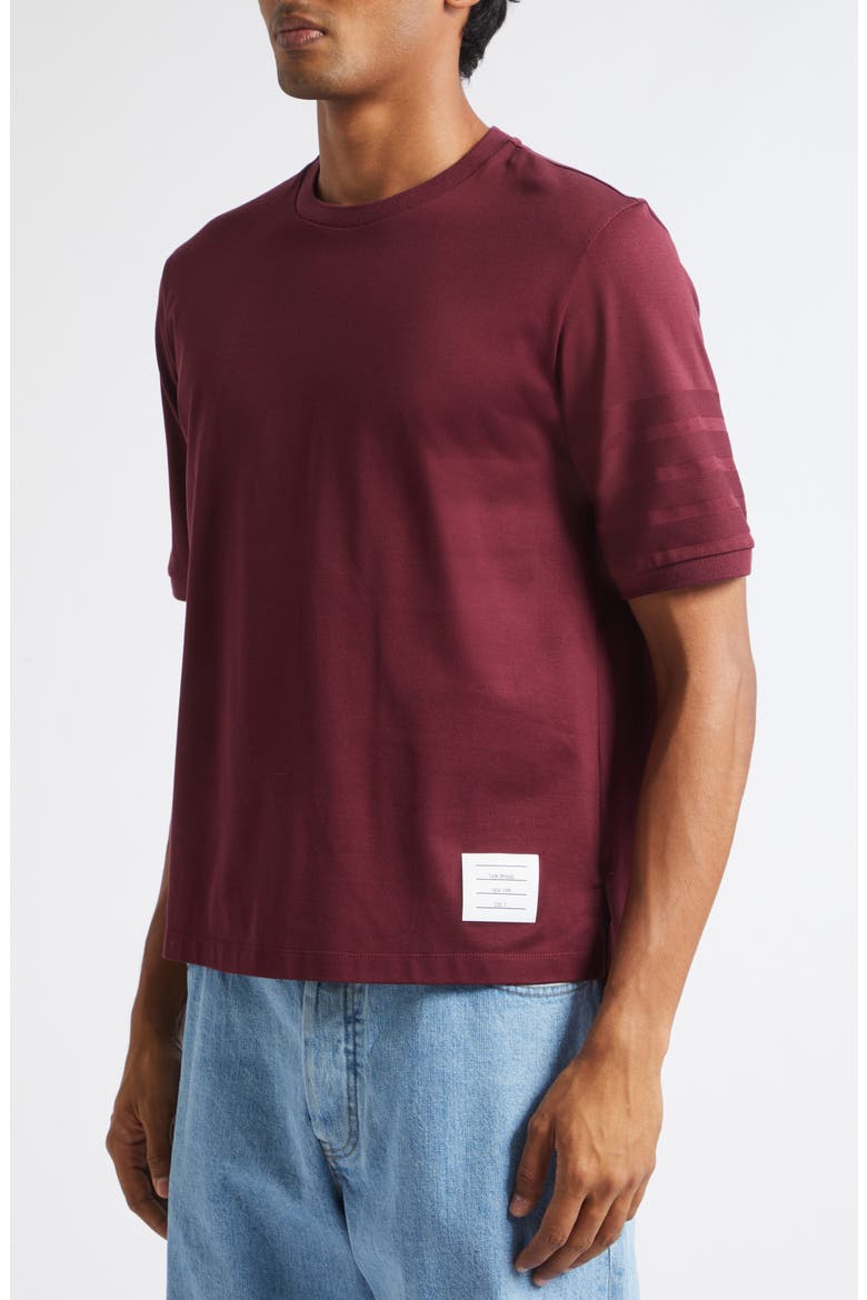4-Bar Cotton T-Shirt, Alternate, color, BURGUNDY