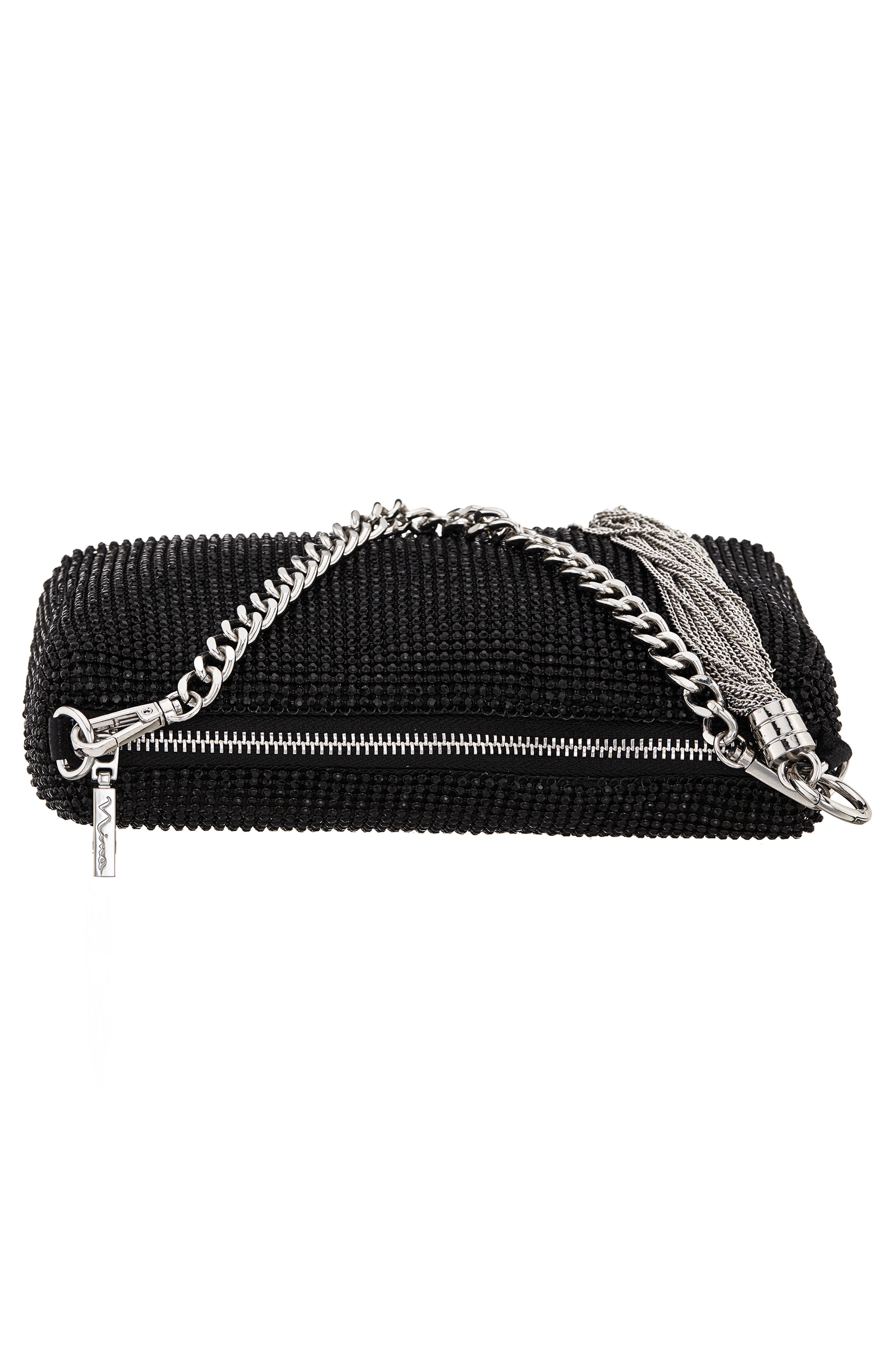 Nina Lorne Embellished Convertible Shoulder Bag, Alternate, color, Black