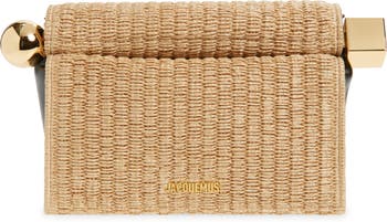 送料関税込★JACQUEMUS★Rond Carre 織ラフィア風クラッチバッグ Jacquemus La Pochette Rond Carré Raffia Clutch | Nordstrom