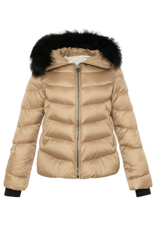 Gorski Apres-ski Short Jacket With Detachable Trim In Gold