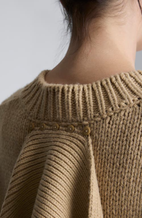 Kenneth Cole Cap Sleeve Sweater With Removable Scarf In Neutral