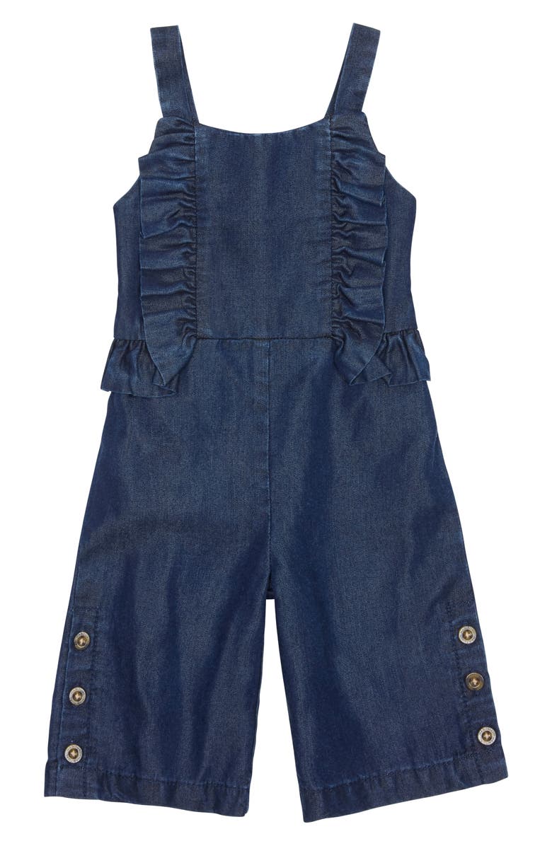 Habitual Girl Habitual Emerald Ruffle Jumpsuit, Main, color, 