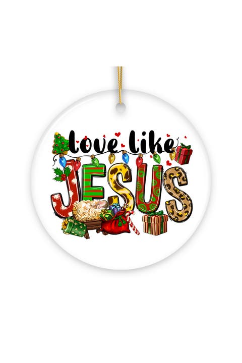 Love Like Jesus Festive Nativity Ceramic Ornament