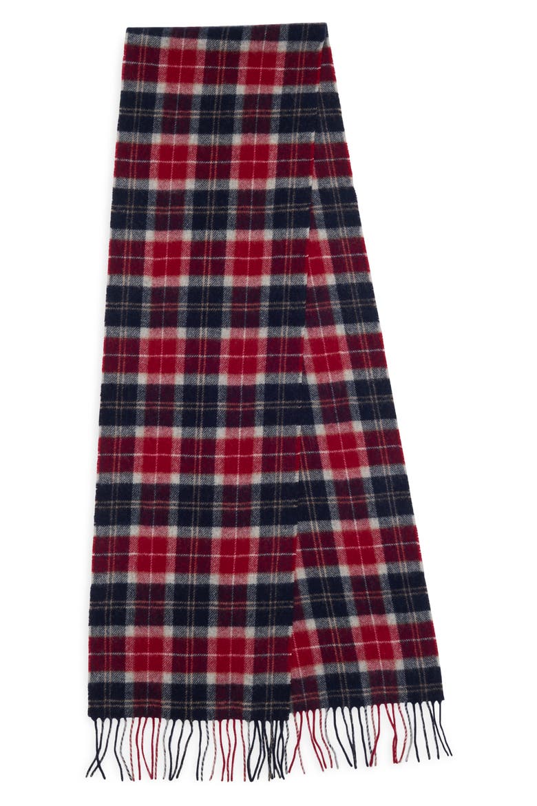 Tartan Lambswool Scarf, Alternate, color, CRANBERRY TARTAN