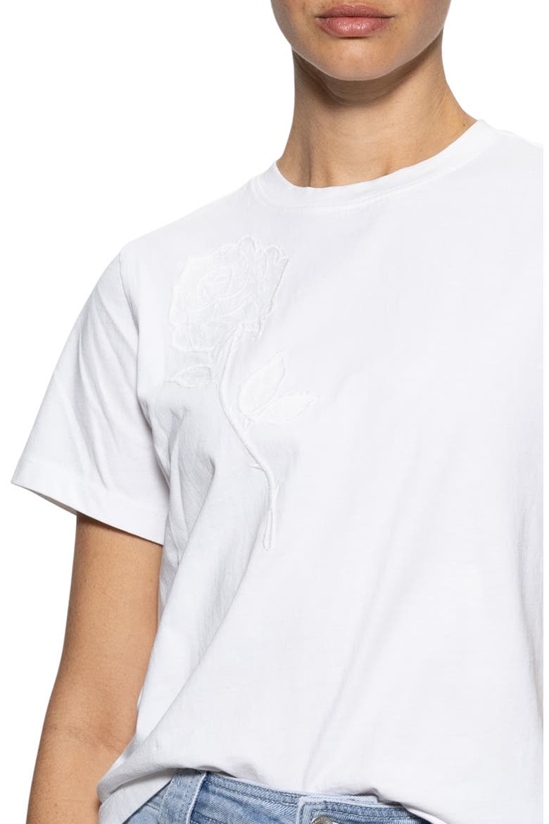 Rose Perfect Cotton T-Shirt, Alternate, color, WHITE