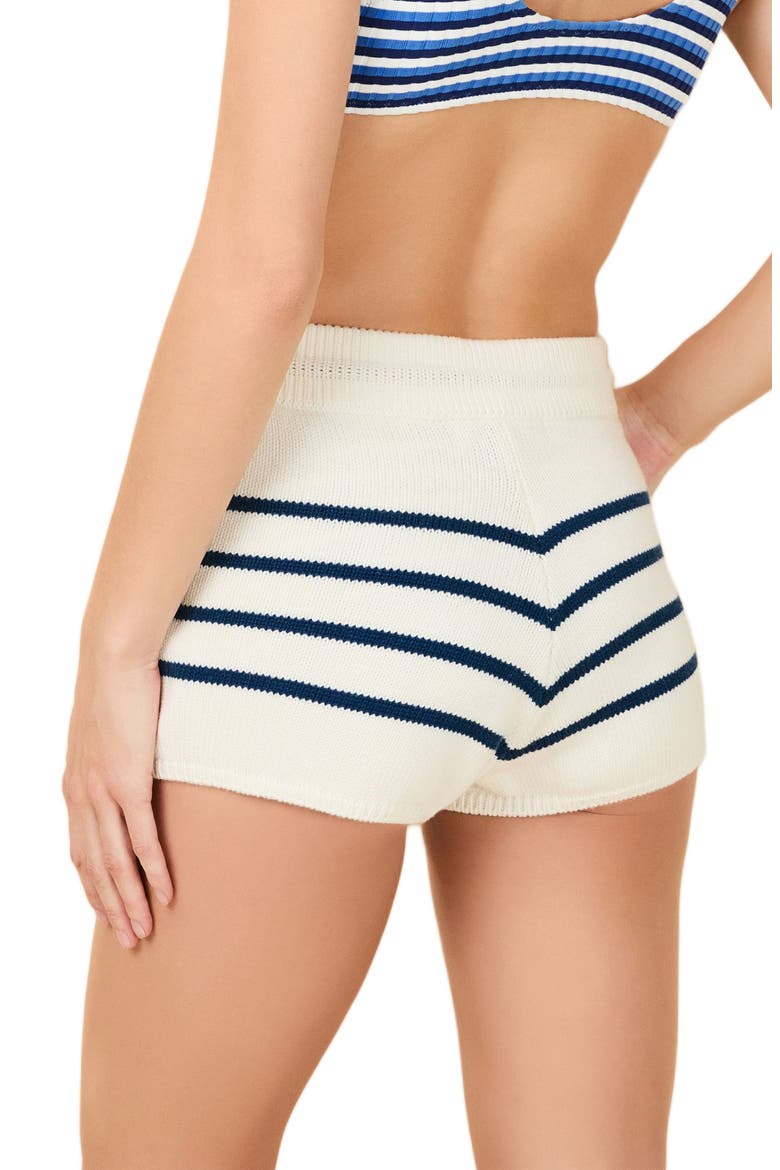 The Louisa Tie Waist Sweater Shorts, Alternate, color, MARITIME NAVY