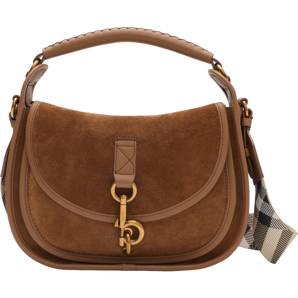 Burberry Small B Clip Messenger Bag In Brown