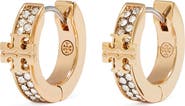 Tory Burch Icon Pave Huggie Hoop Earrings