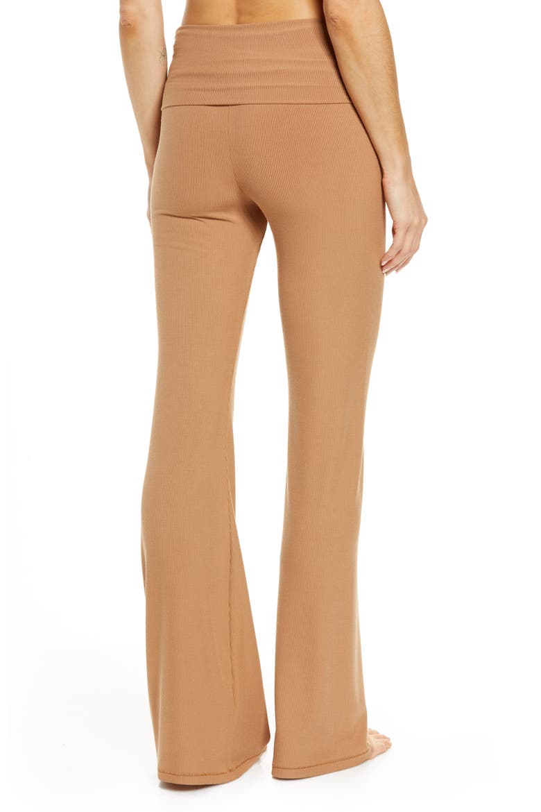 Soft Lounge Foldover Pants, Alternate, color, CAMEL