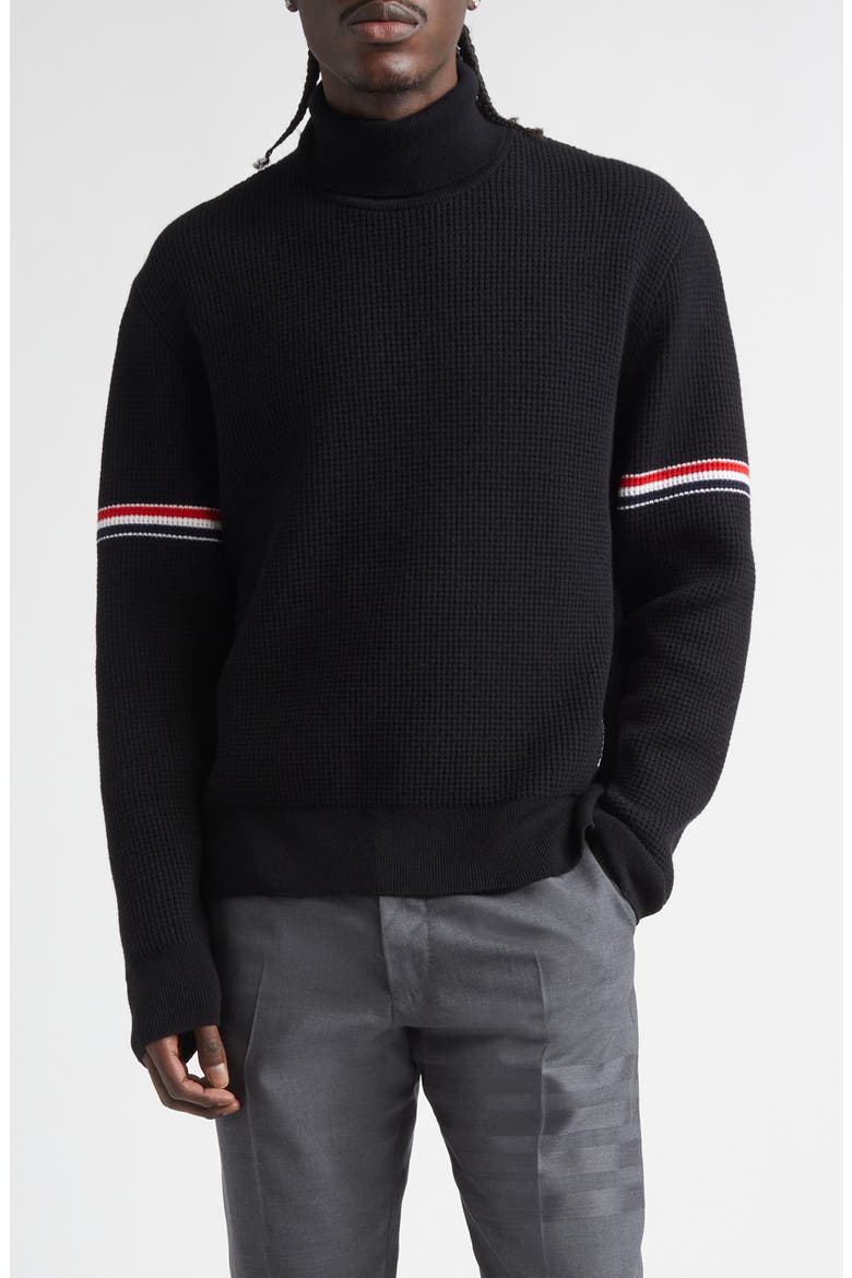 Cashmere Blend Turtleneck Sweater, Main, color, BLACK