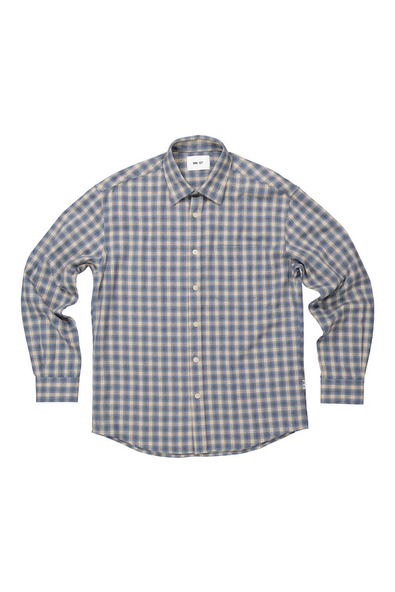 Deon 5465 Organic Cotton Button-Up Shirt, Alternate, color, BLUE CHECK