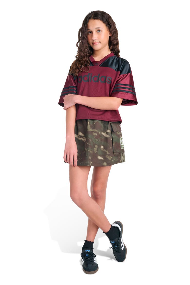 Kids' 3-Stripes Jersey, Alternate, color, DARK RED