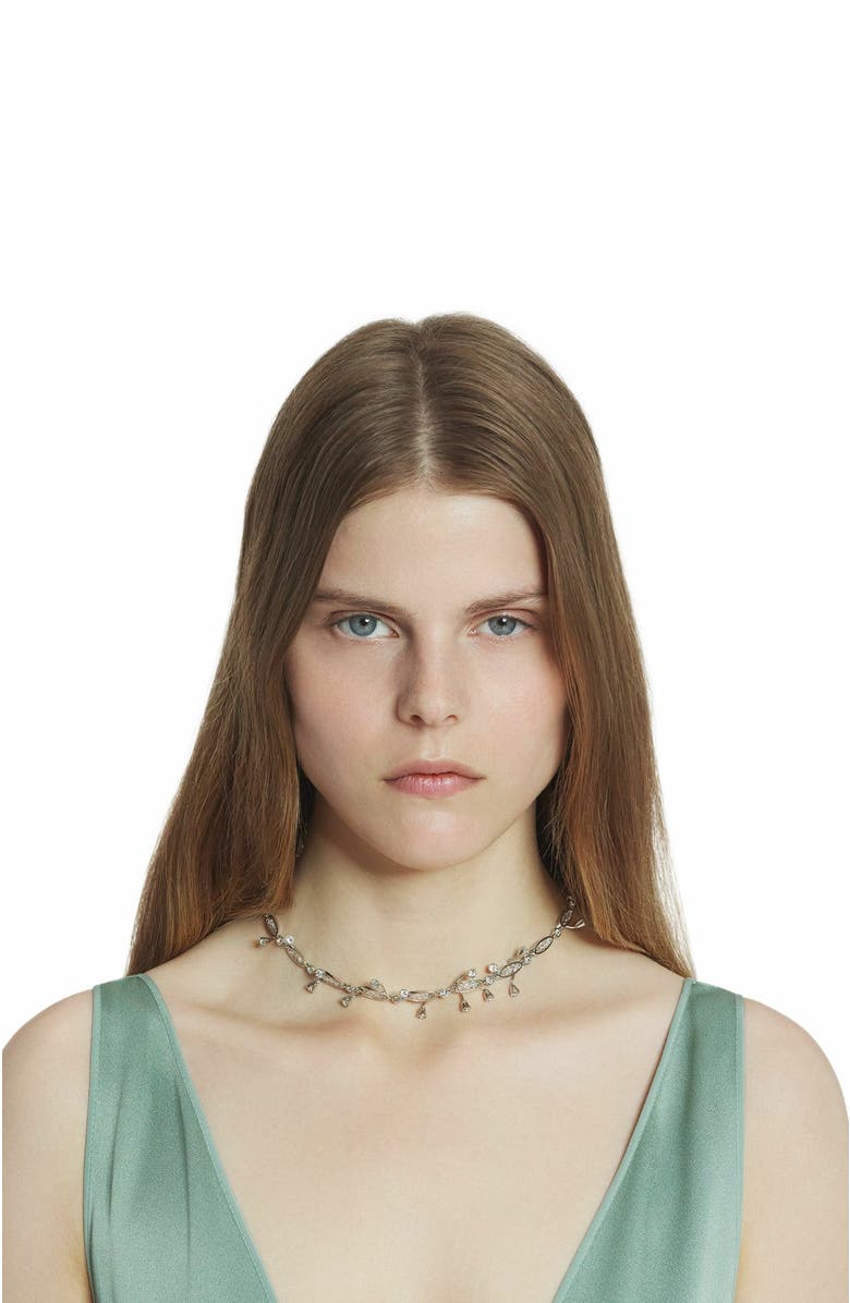Lanvin Aede Necklace, Alternate, color, Silver-Crystal