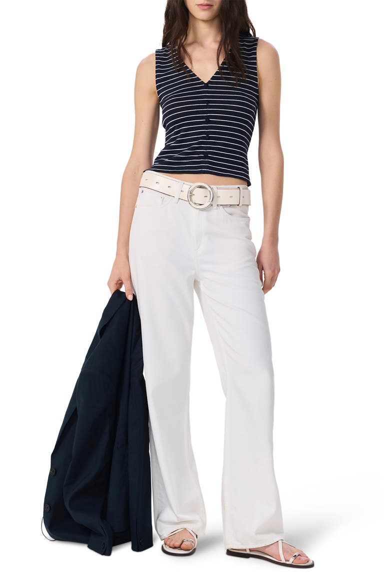 The Knit Stripe T-Shirt, Alternate, color, NAVY