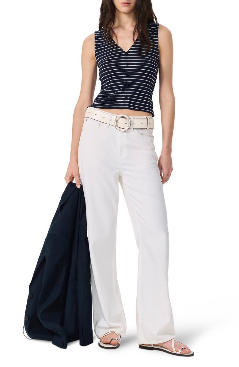 rag & bone The Knit Stripe T-Shirt, Alternate, color, Navy