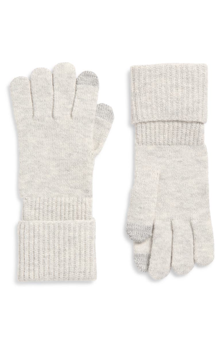 Faherty Jackson Tech Gloves, Main, color, Ice Grey Heather