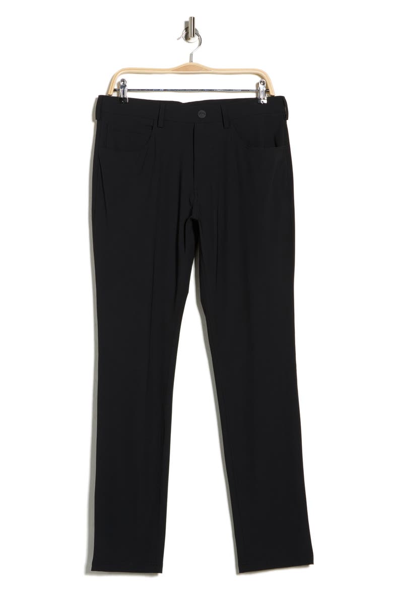 Straight Leg Pull-On Pants, Alternate, color, CAVIAR