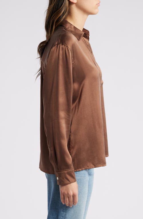 RAILS RAILS OAK BUTTON-UP SATIN SHIRT 