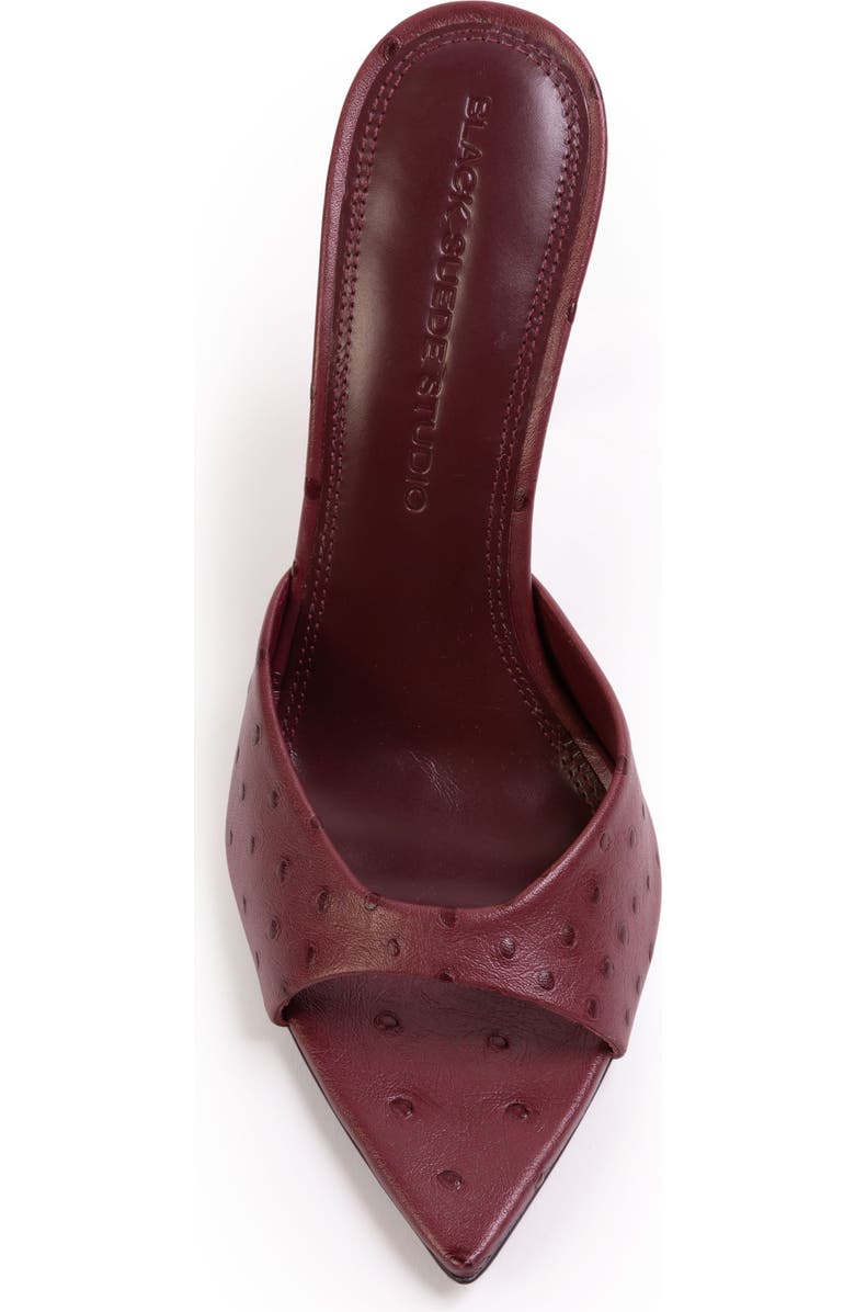 BLACK SUEDE STUDIO Brea Ostrich Mule, Alternate, color, Ruby Ostrich Leather