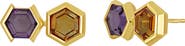 Bony Levy 14K Gold Color Amethyst Stud Earrings