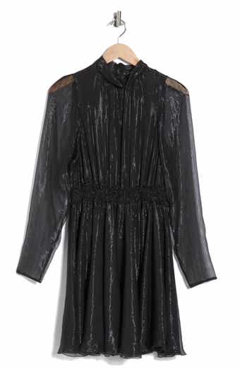 Longchamp Sheer Sleeve Silk Blend Dress