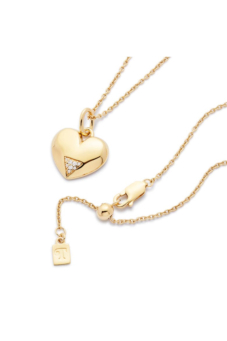 Art Deco Hearts Pendant, Alternate, color, Gold Vermeil