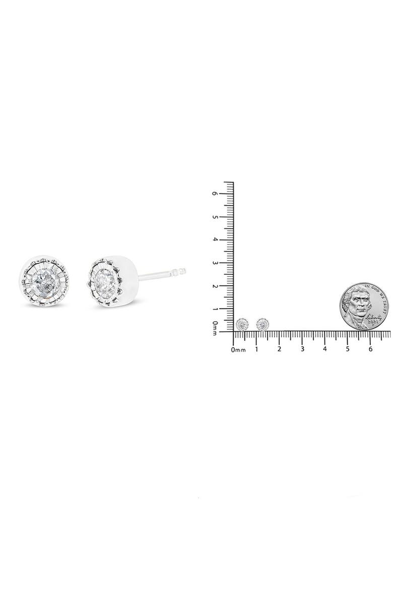 Haus of Brilliance Silver Miracle Set 3/8 Cttw Diamond Stud Earrings, Alternate, color, White
