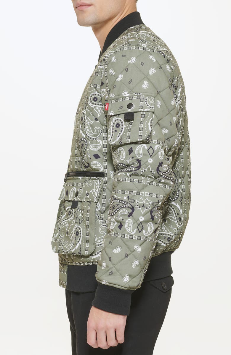 Levi's<sup>®</sup> Quilted Zip Up Bomber Jacket, Alternate, color, Olive