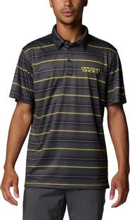 Columbia Men's Columbia Black Oregon Ducks PFG Super Terminal Tackle™ Omni-Shade™ Stripe Polo