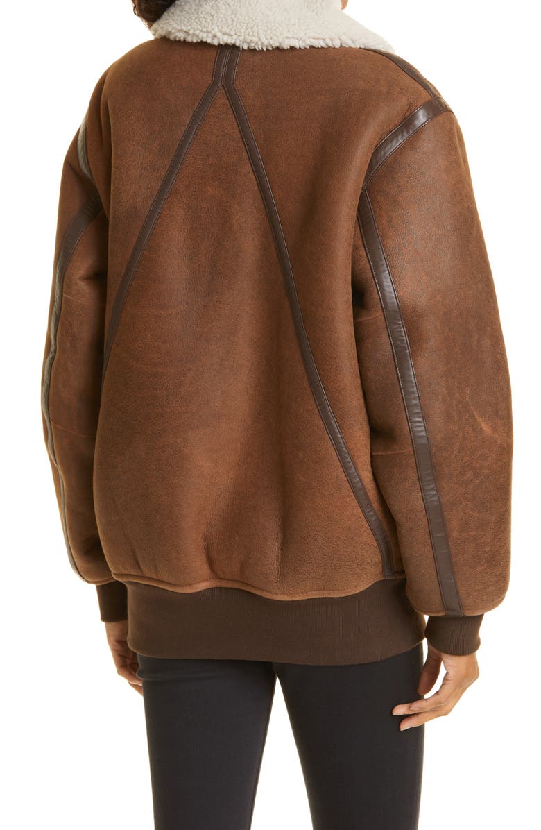 rag & bone Tyne Genuine Shearling Collar Bomber Jacket, Alternate, color, 