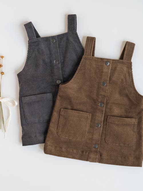 Kendi Clemmie Organic Corduroy Jumper Dress In Brown