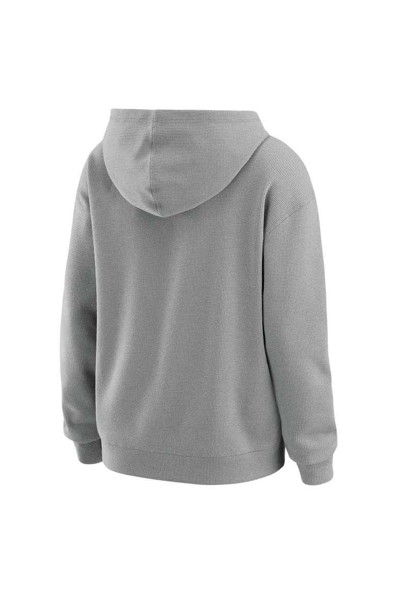 Women's WEAR by Erin Andrews Gray New Orleans Saints Waffle-Knit Long Sleeve Hooded Shirt & Pants Lounge Set, Alternate, color, Gray