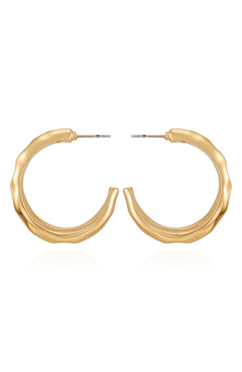 GUESS Wavy C Hoop Earrings, Alternate, color, Gold Tone